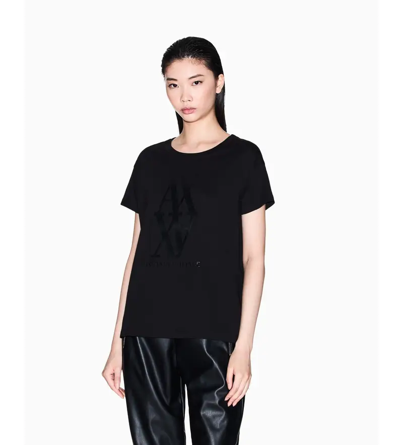 per donna. XW001373AF10356UC001 Maglietta nera Telax (XS), Nero, Casual, Cotone, Manica corta