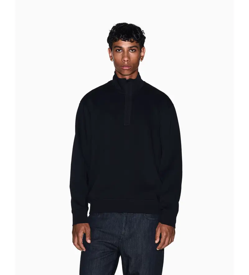 per uomo. XM001295AF10818UC001 Felpa nera con cerniera (S), Nero, Casual, Cotone