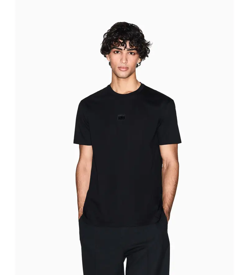 per uomo. XM001479AF10364UC001 Maglietta nera ideale (M), Nero, Casual, Cotone, Manica corta