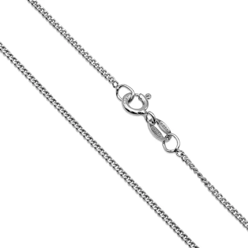 Aka Gioielli® - Collana Bambini in Argento Sterling 925 Rodiato - Catenina Maglia Grumetta 1.3 mm
