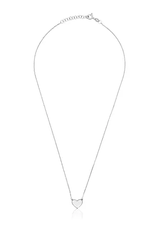 Aka Gioielli® - Collana con Ciondolo Cuore Bianco in Argento 925 Rodiato, Smaltato Dipinto a Mano, Regalo Donna e miniatura 2