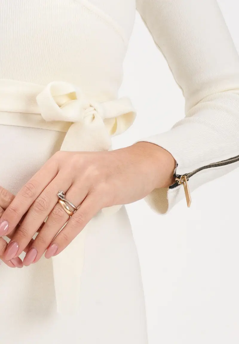 Abito midi panna da donna miniatura 3