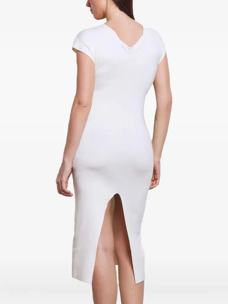 Abito midi panna scollo con coulisse miniatura 2