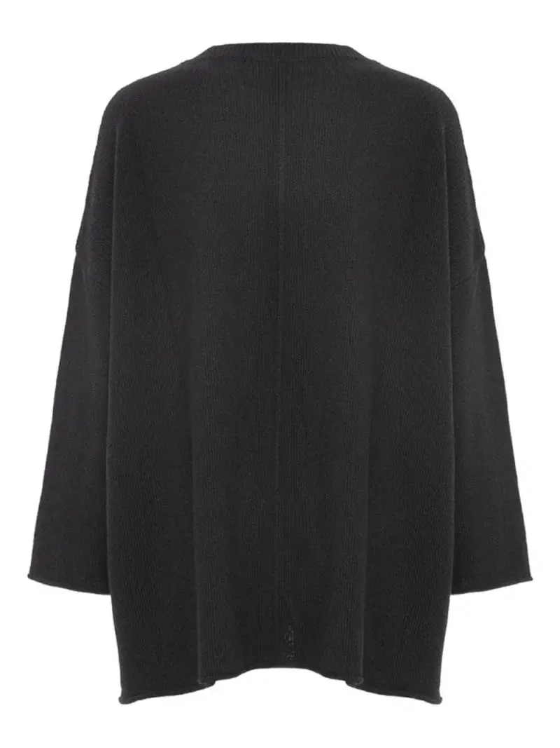 Maglia nera in punto riso Nero miniatura 2