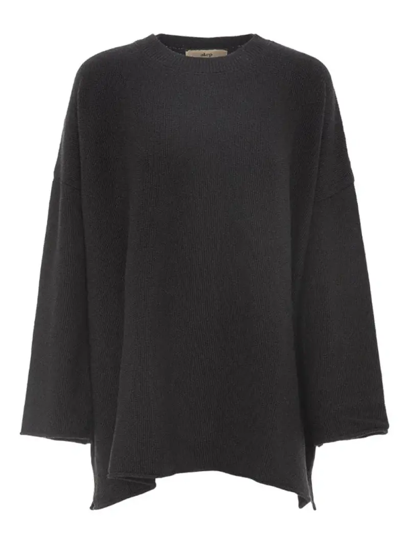 Maglia nera in punto riso Nero miniatura 3