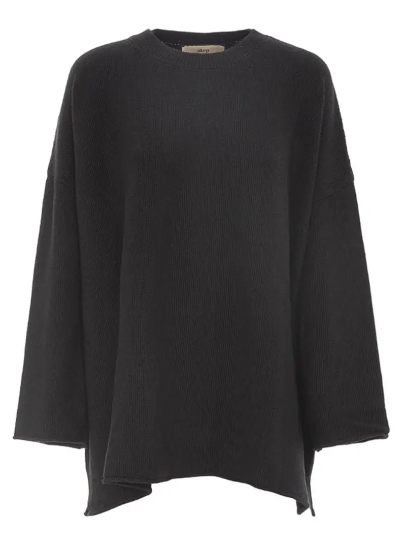 Maglia nera in punto riso Nero