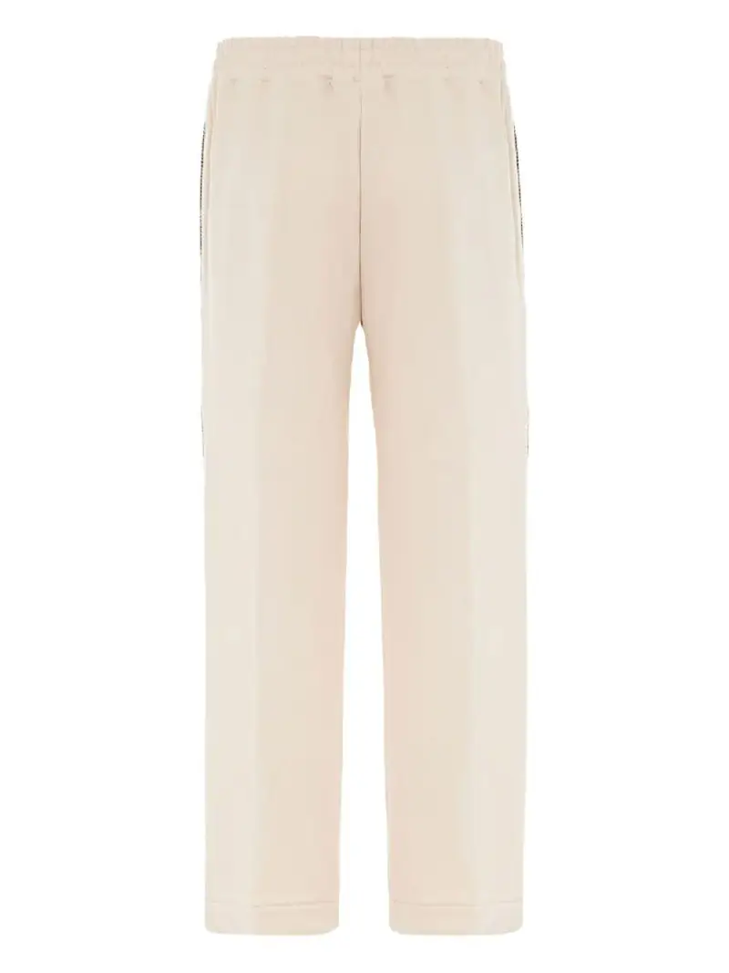 Pantalone panna con bande laterali ricamate miniatura 3