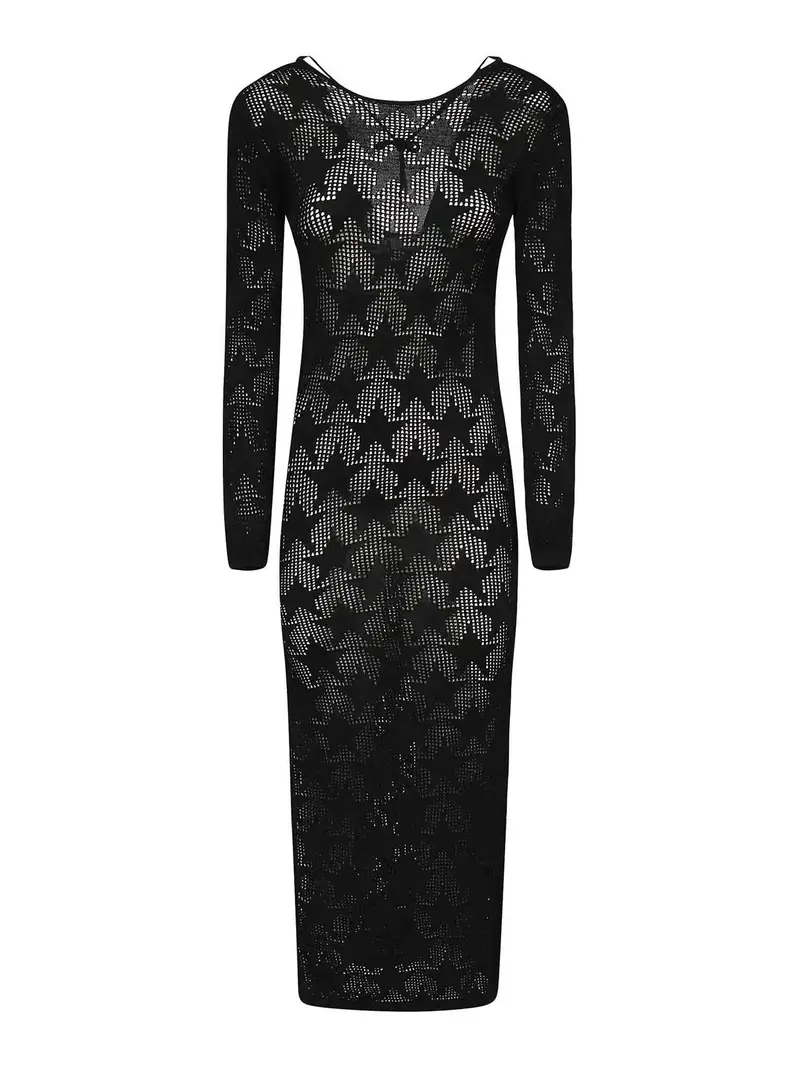 Vestito a maglia lunga Nero