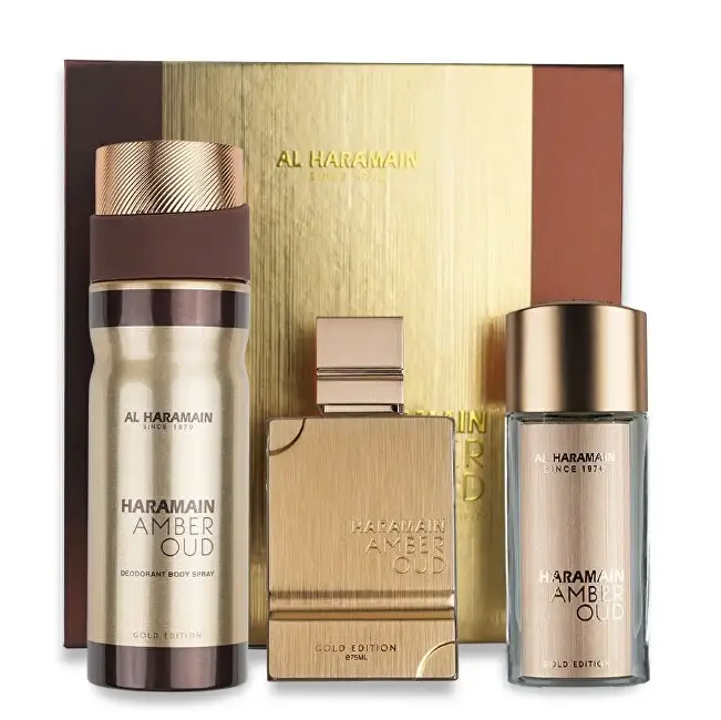 Amber Oud Gold Edition Extreme - estratto profumato 75 ml + estratto profumato 30 ml + spray profumato 250 ml