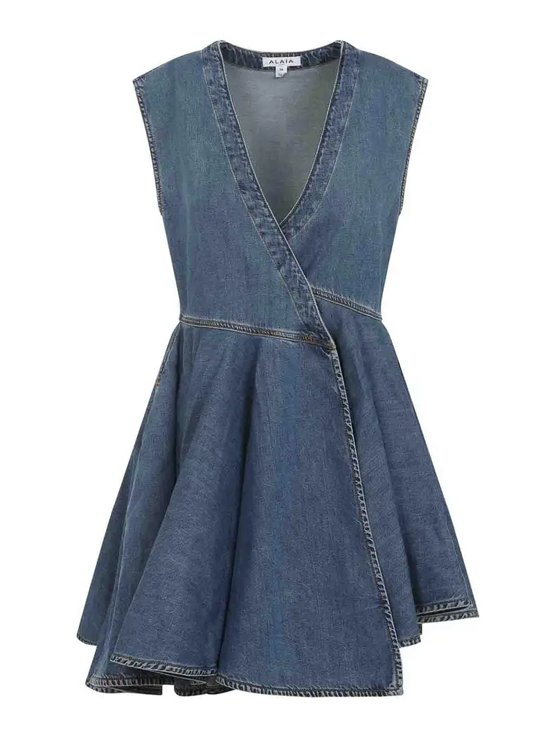 Avvolgi mini abito Beige Chiaro