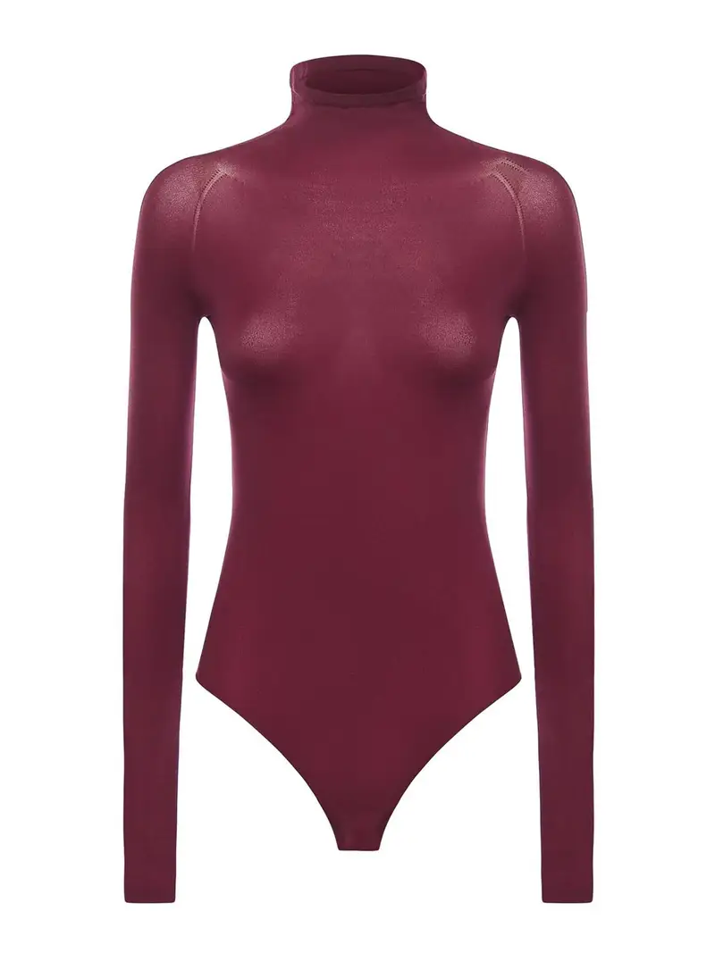 Body seconda pelle a collo alto Viola