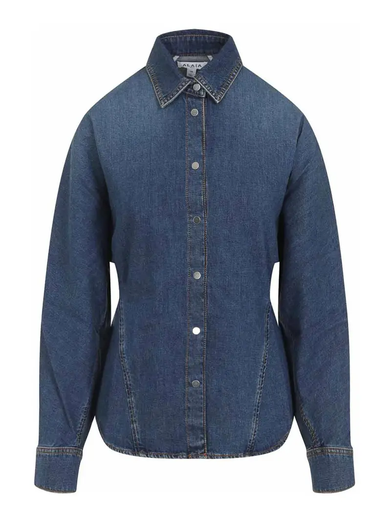 Camicia curva Beige Chiaro