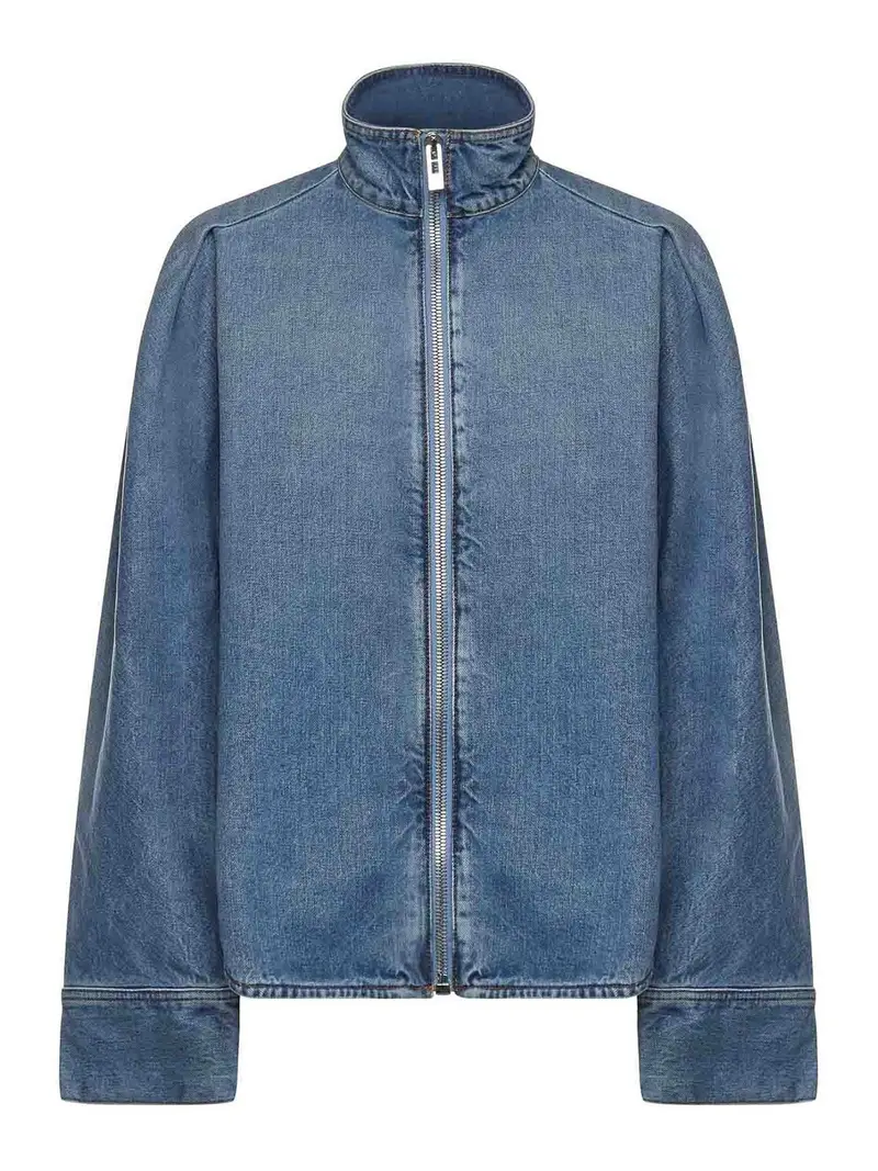 Camicia in denim con cerniera Blu