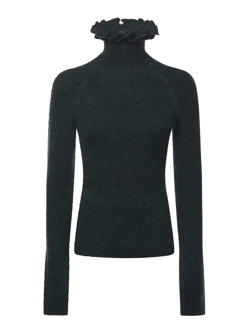 Dolcevita Con Volant Verde Scuro