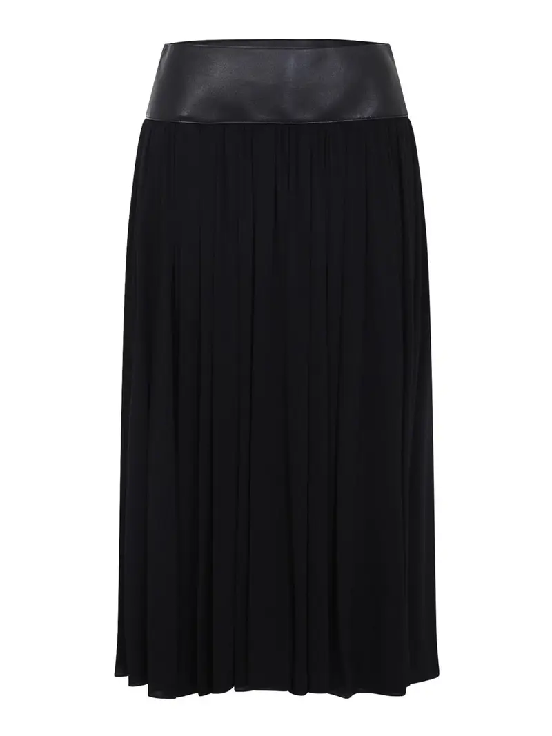 Gonna midi con cintura Nero