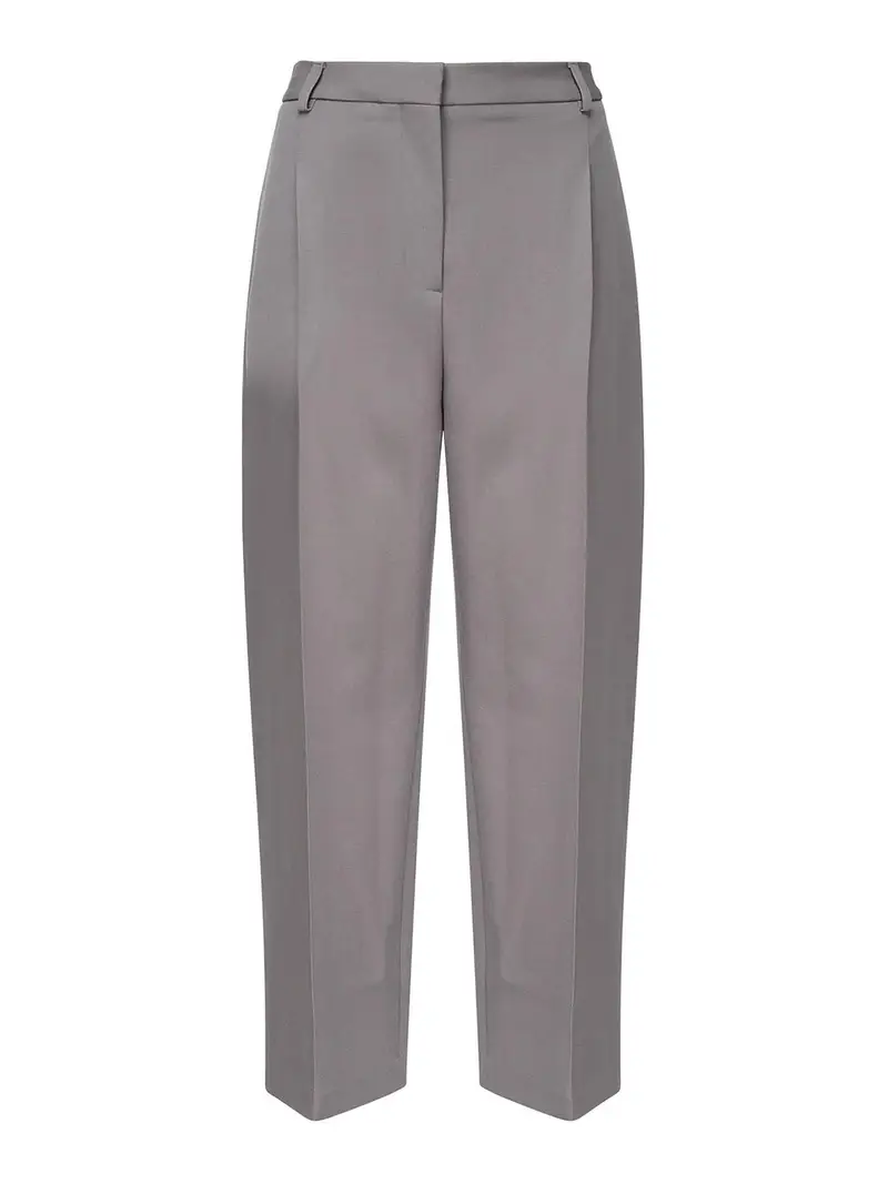 Pantaloni in Gabardine di Lana Grigio