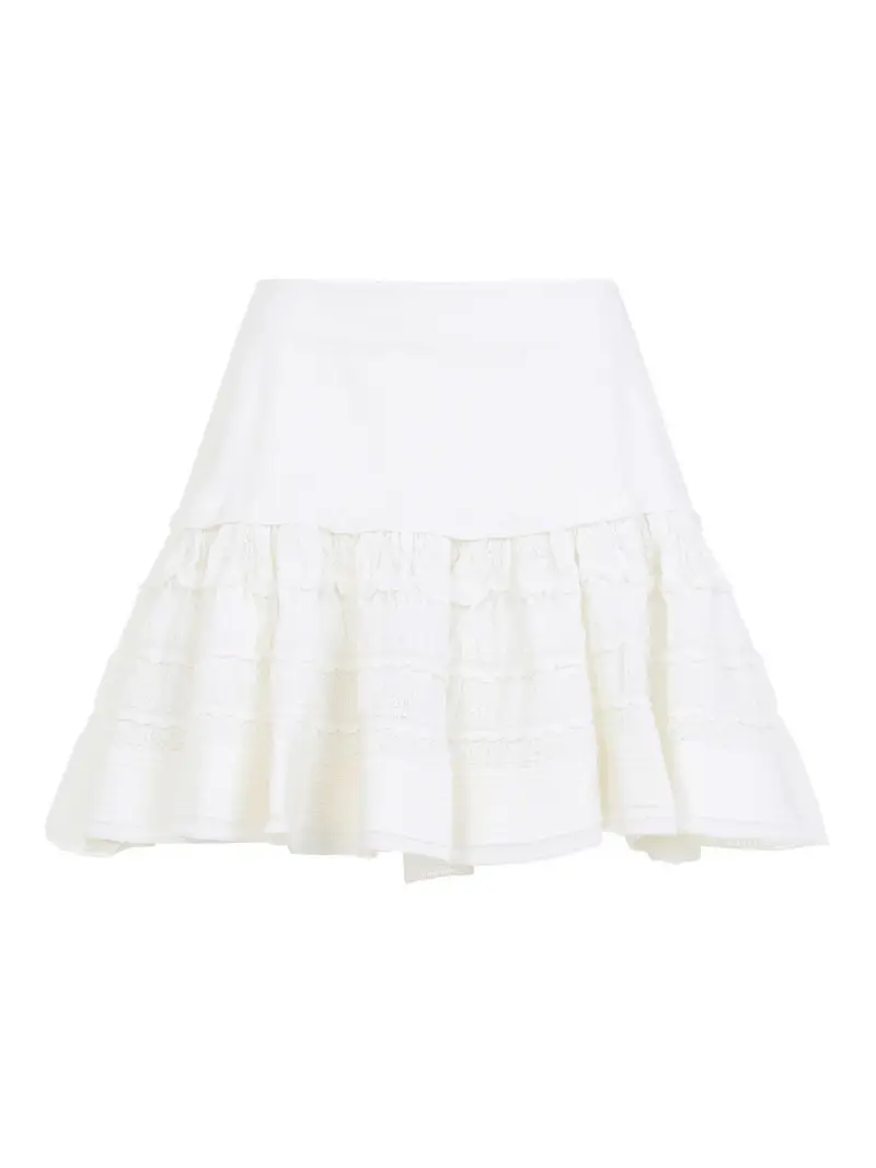 Ruffle Mini Skirt Bianco