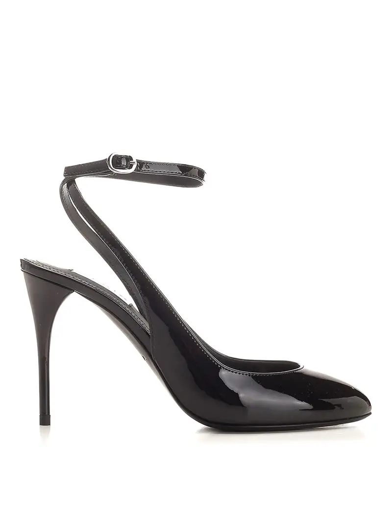 Slingback con punta arrotondata Nero