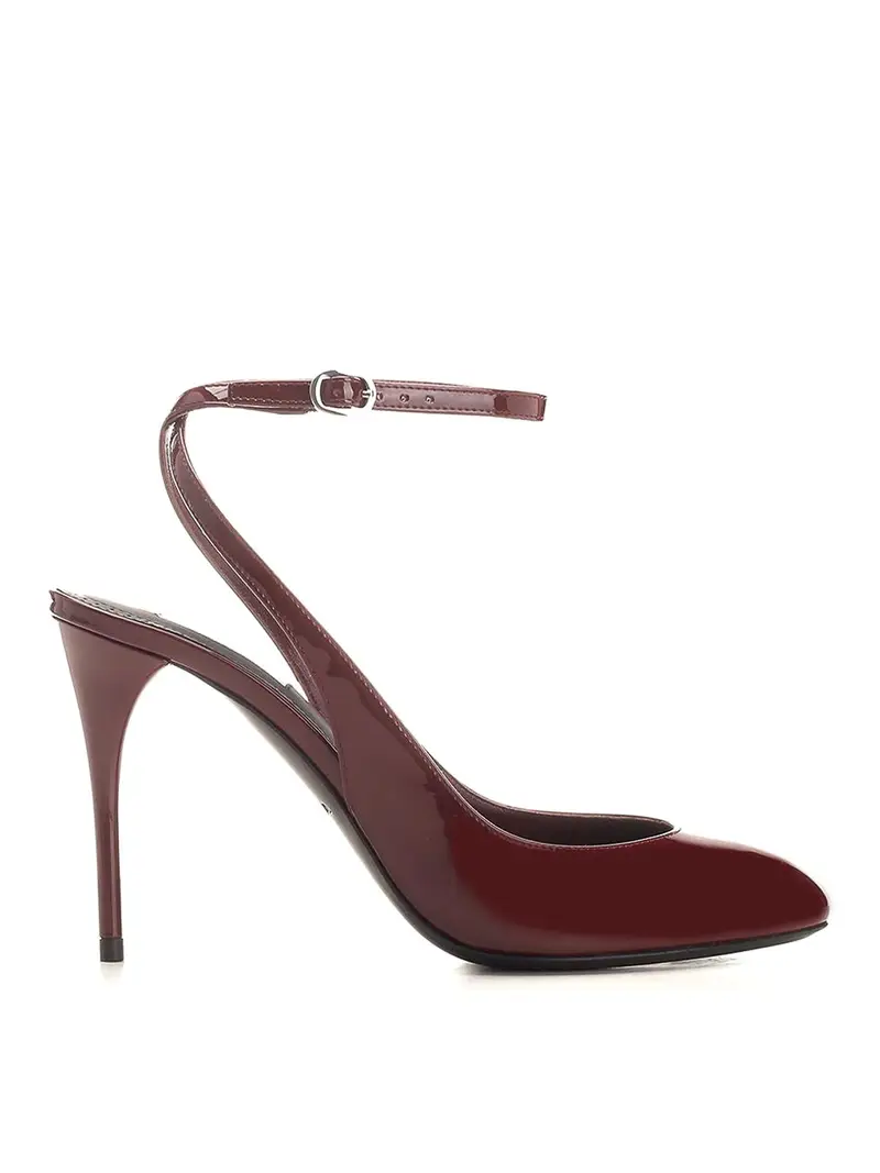 Slingback con punta arrotondata Rosso Scuro