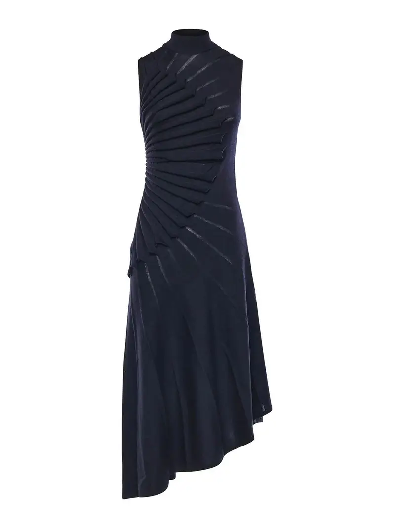 Vestito modellante in lana Blu