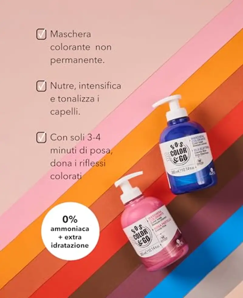 Alama S.O.S Color e Go Maschera Colorante Rosa Pastello 300ml miniatura 3