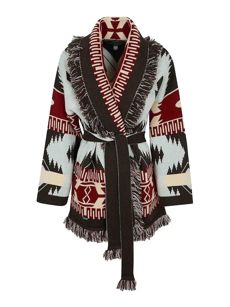 Cardigan iconico in jacquard Azzurro