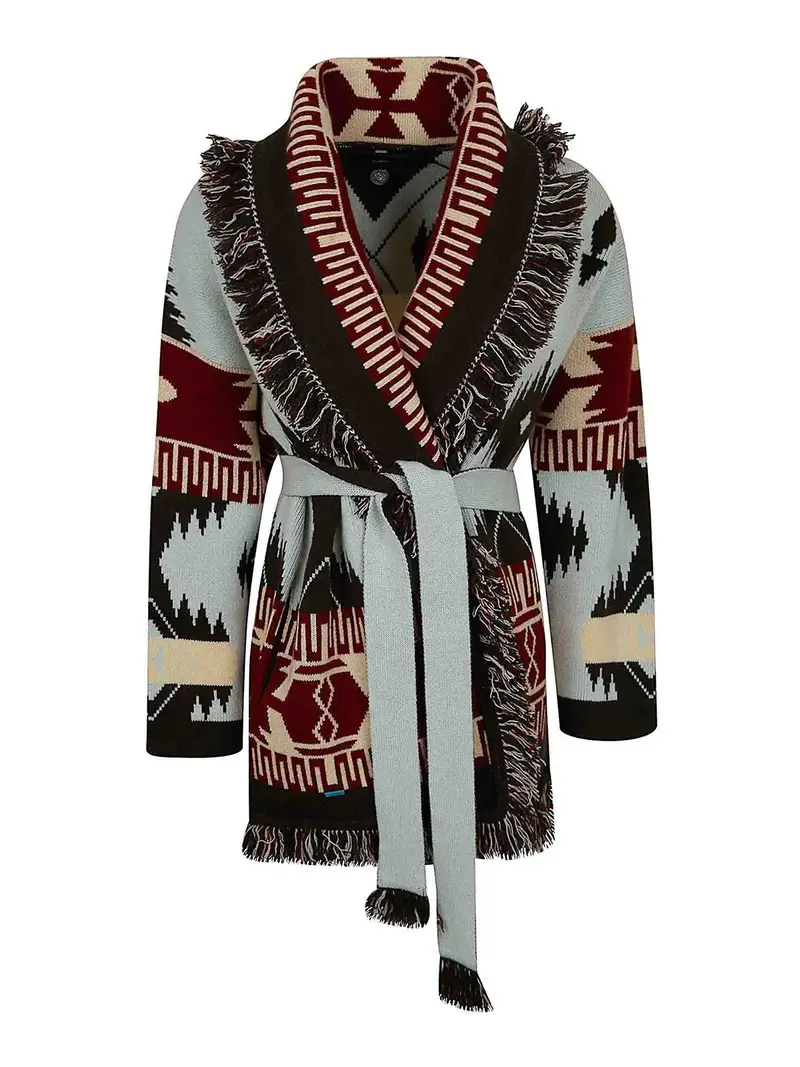 Cardigan jacquard bandana Azzurro