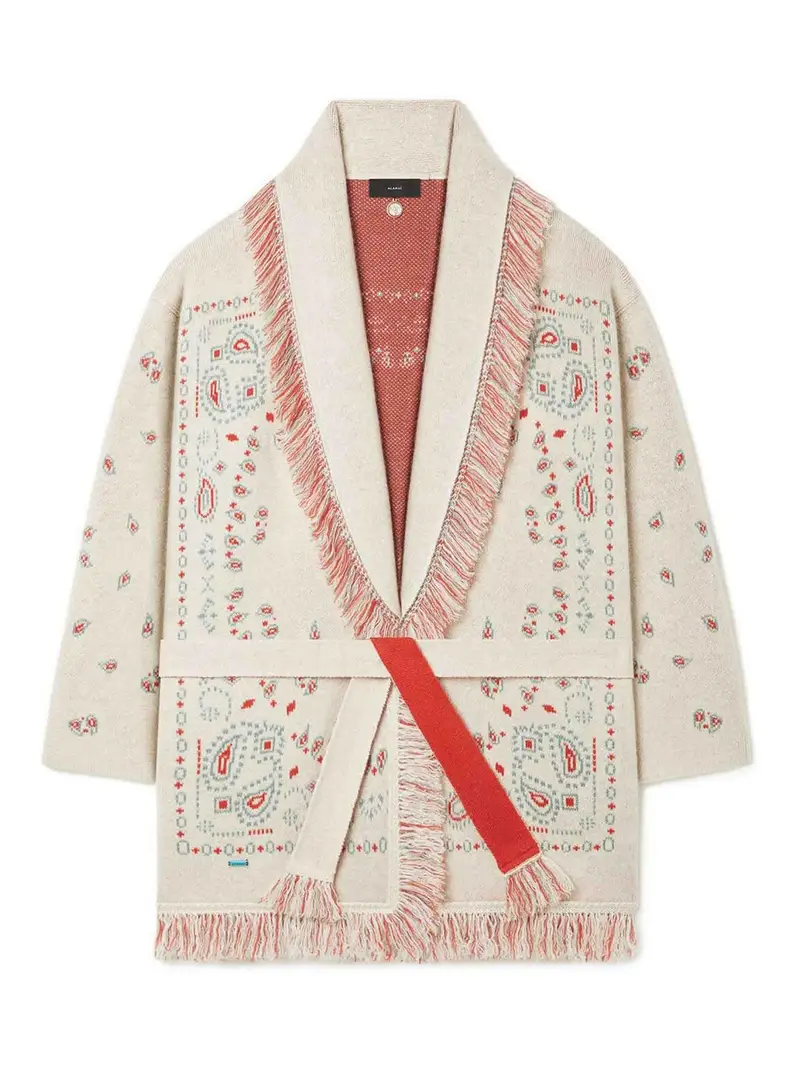 Cardigan jacquard bandana Beige