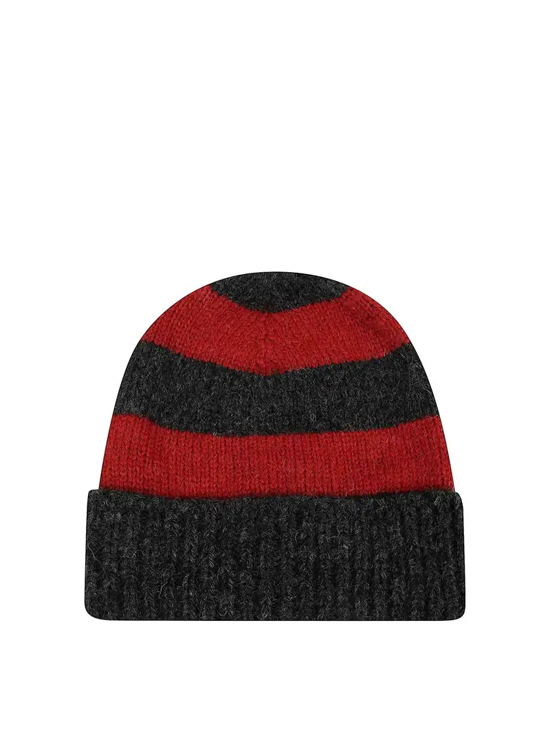 Cuffia a righe grunge Nero