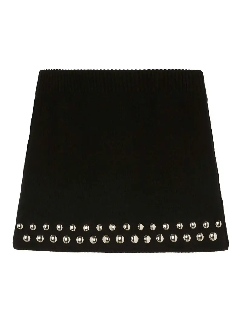 Mini gonna di amore e borchie Nero