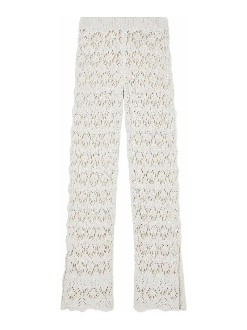 Pantaloni in cotone Lagoon Romance Crema