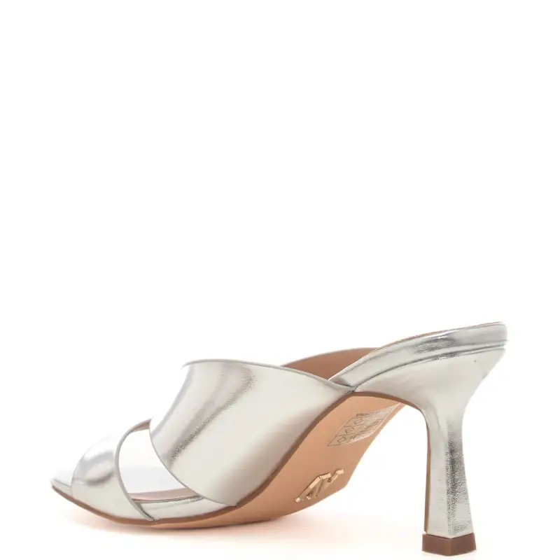 scarpe alte da donna con fasce frontali a incrocio argento miniatura 3