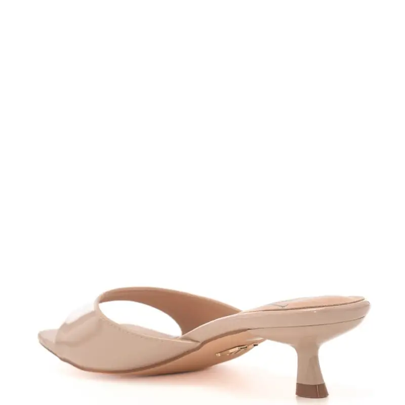 scarpe basse da donna con tacco a rocchetto beige miniatura 3