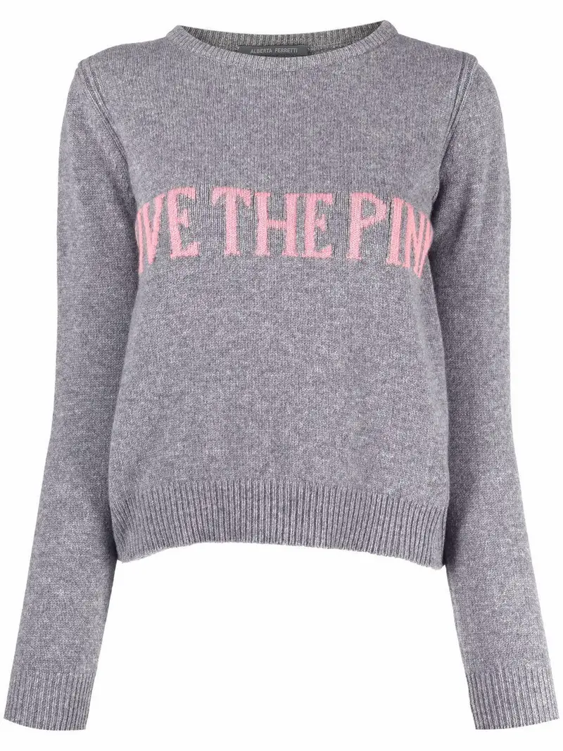 1176 Maglia Rosa G/c Scrt Fucsia Lana Grigio