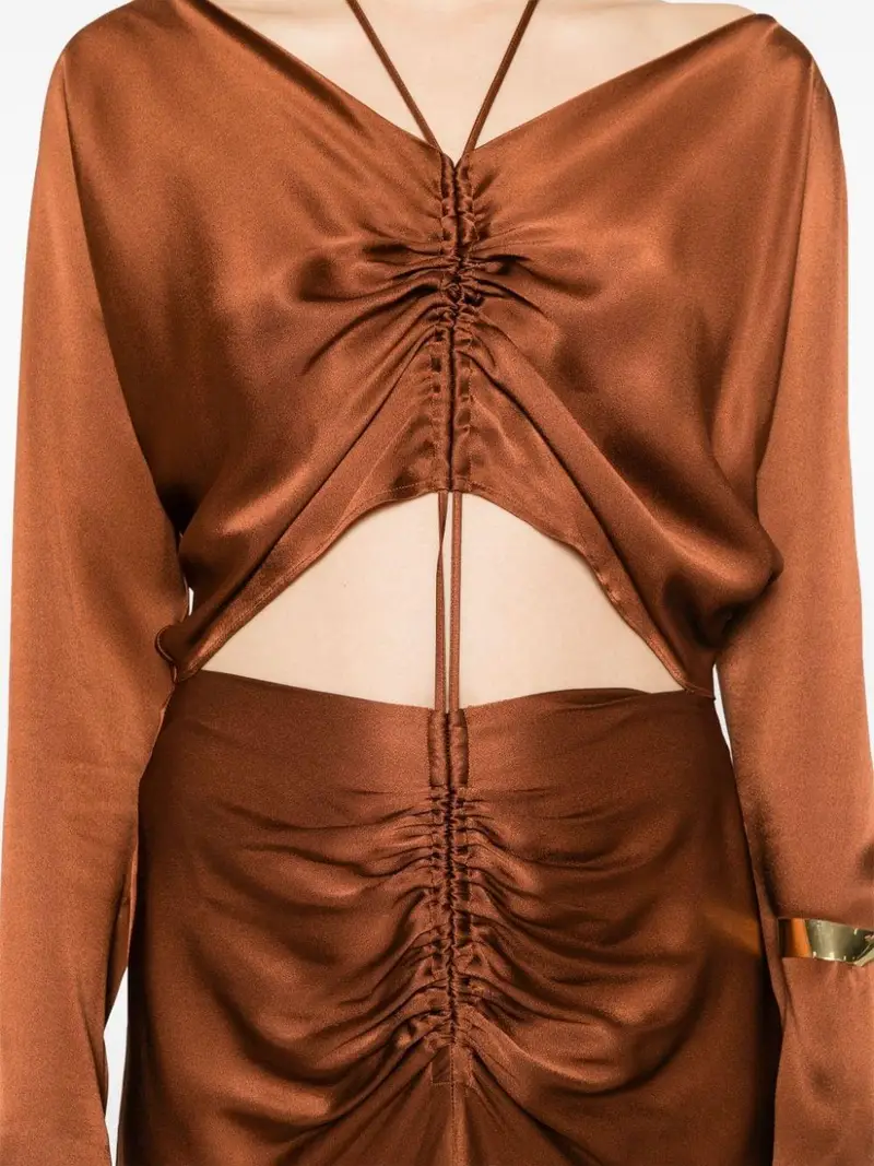 Abito marrone cut-out Tabacco miniatura 2