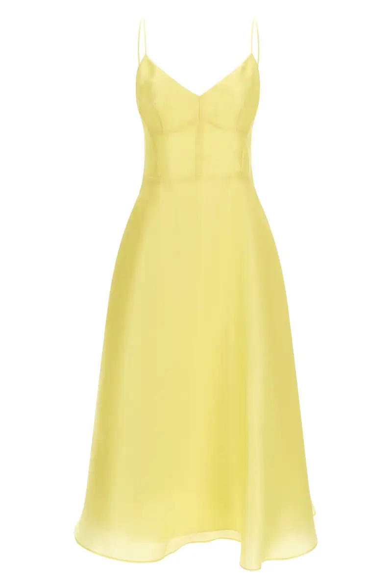 Abito Organza Di Seta Giallo