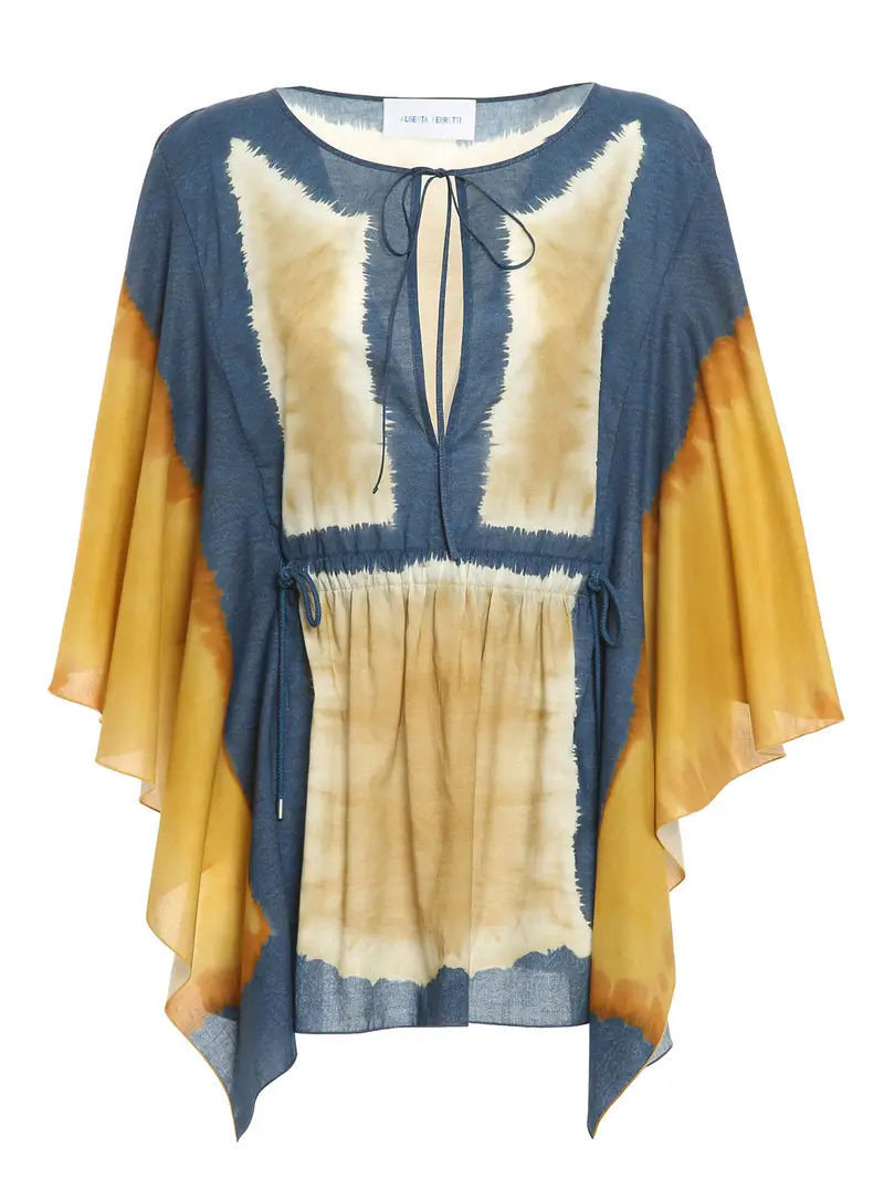 Caftano in cotone sostenibile Giallo Scuro