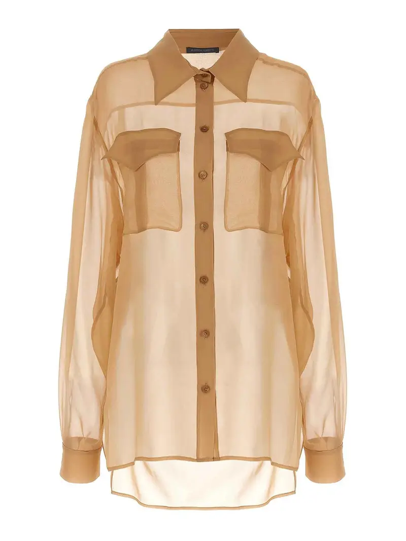 Camicia in chiffon Beige
