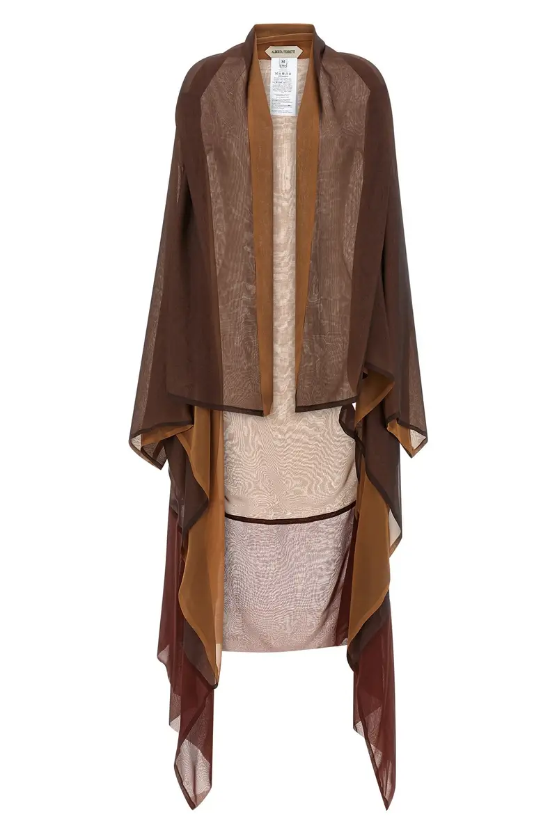 Cardigan Chiffon Marrone