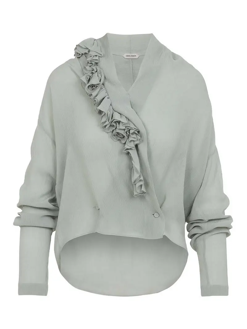 Creponne Blouse Grigio Chiaro