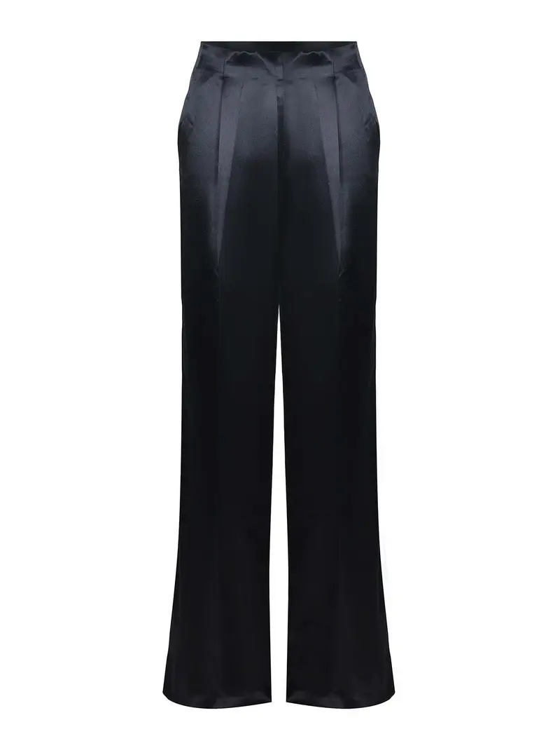 Pantaloni In Raso Nero