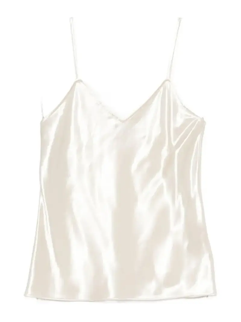 Parte superiore in raso lucido Bianco