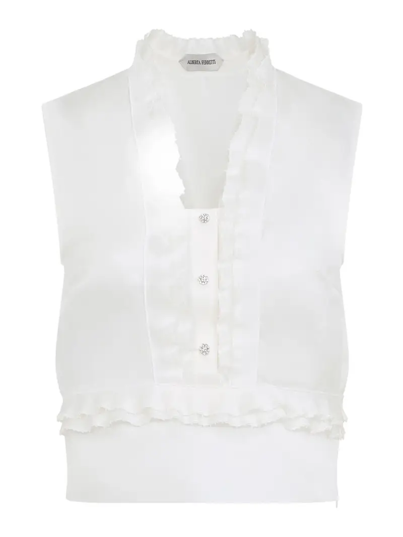 Parte superiore in tripla organza Crema