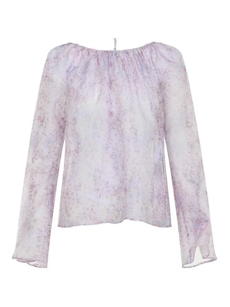 Printed Organza Blouse Viola