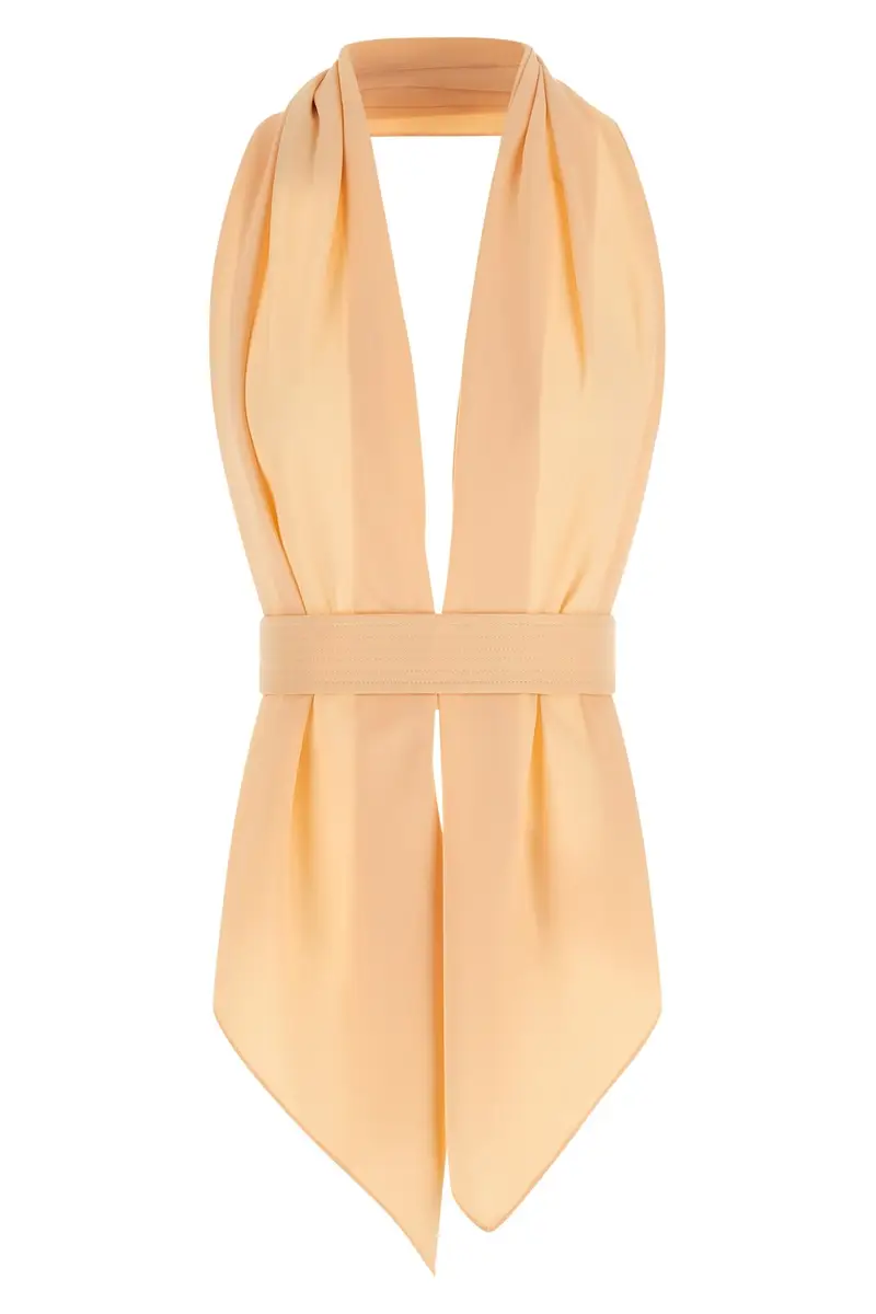 Top Effetto Sciarpa Rosa