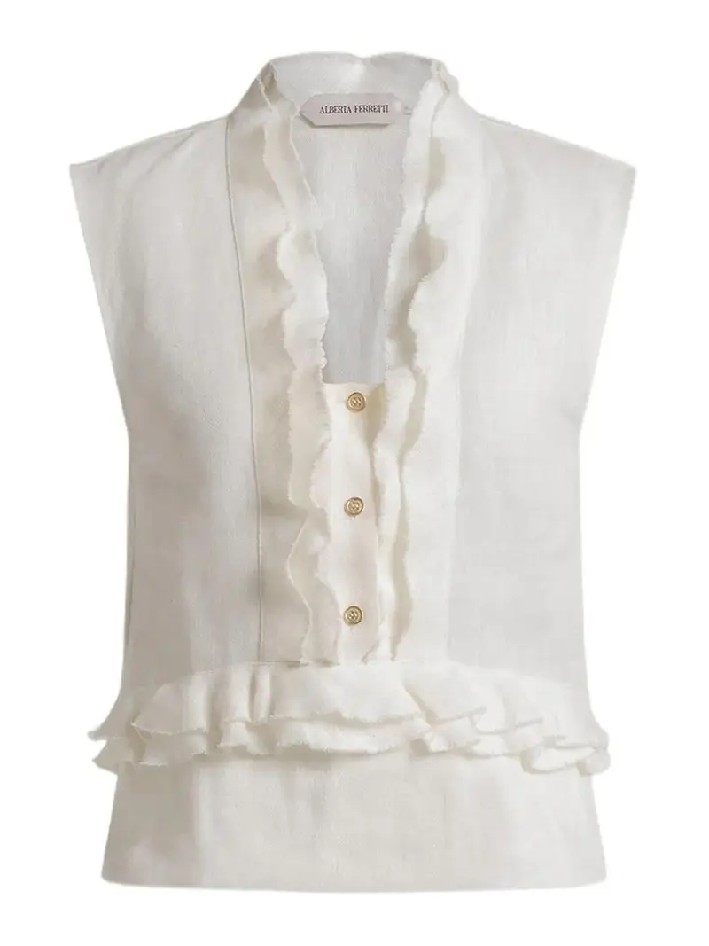 Alberta Ferretti Top Crema 4257907