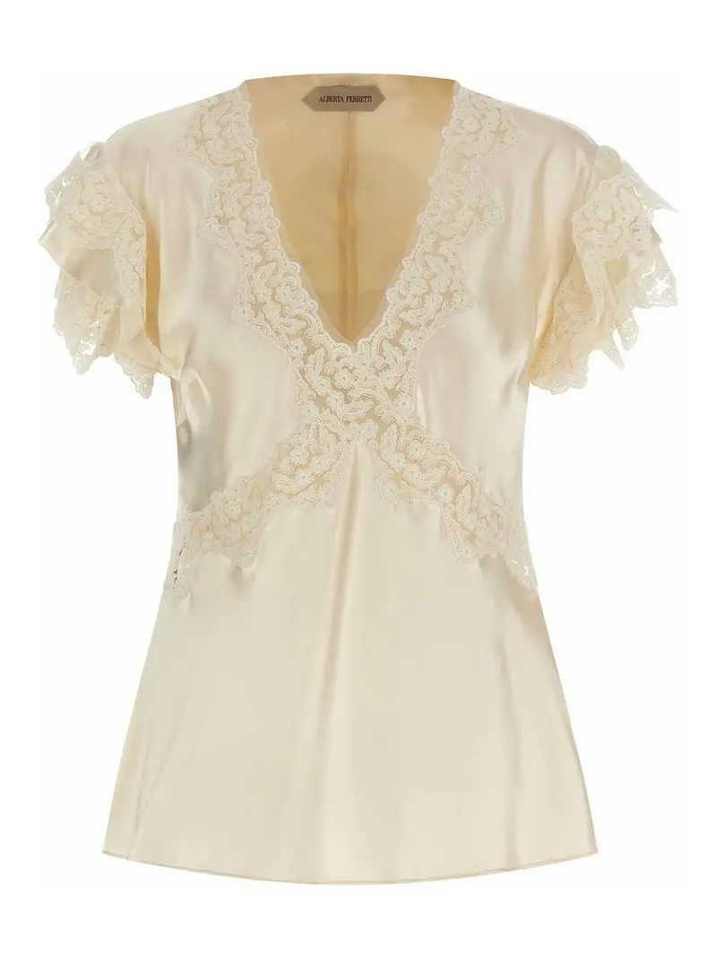 Alberta Ferretti Top Beige 4398785
