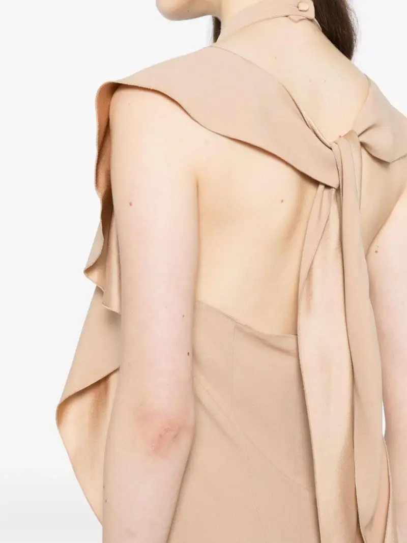 Tuta donna beige in satin miniatura 2