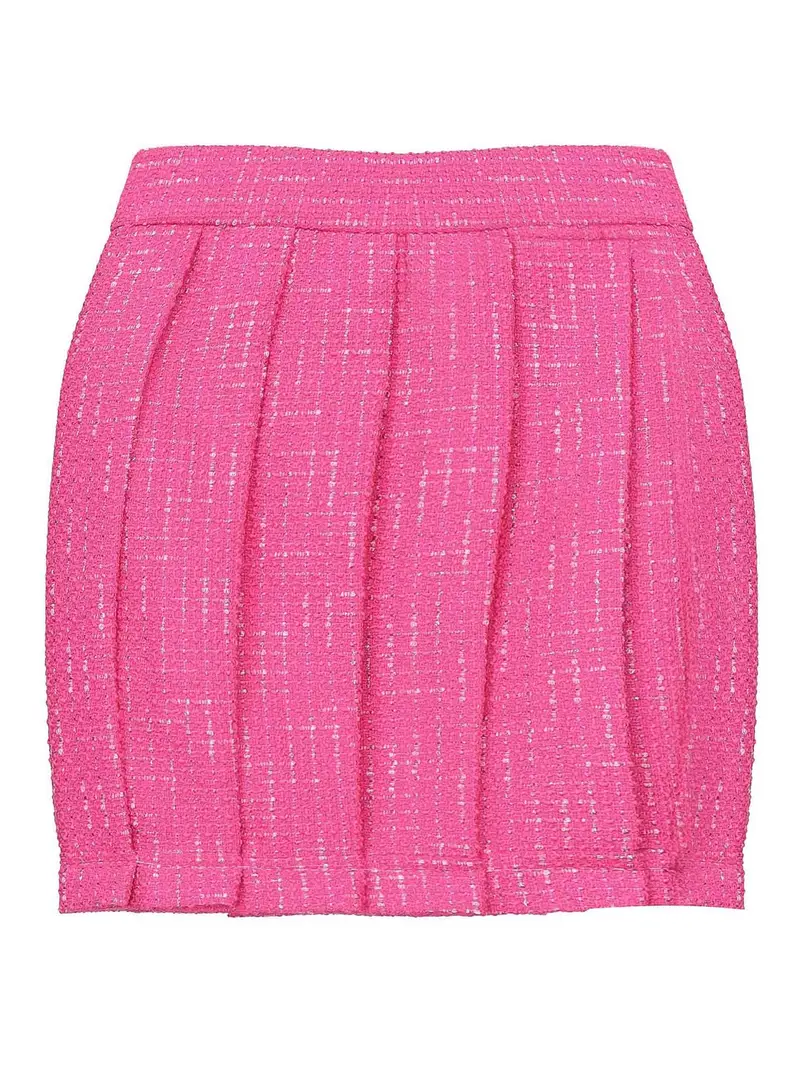 Mini gonna di tailleur pieghettata Color Carne E Neutri