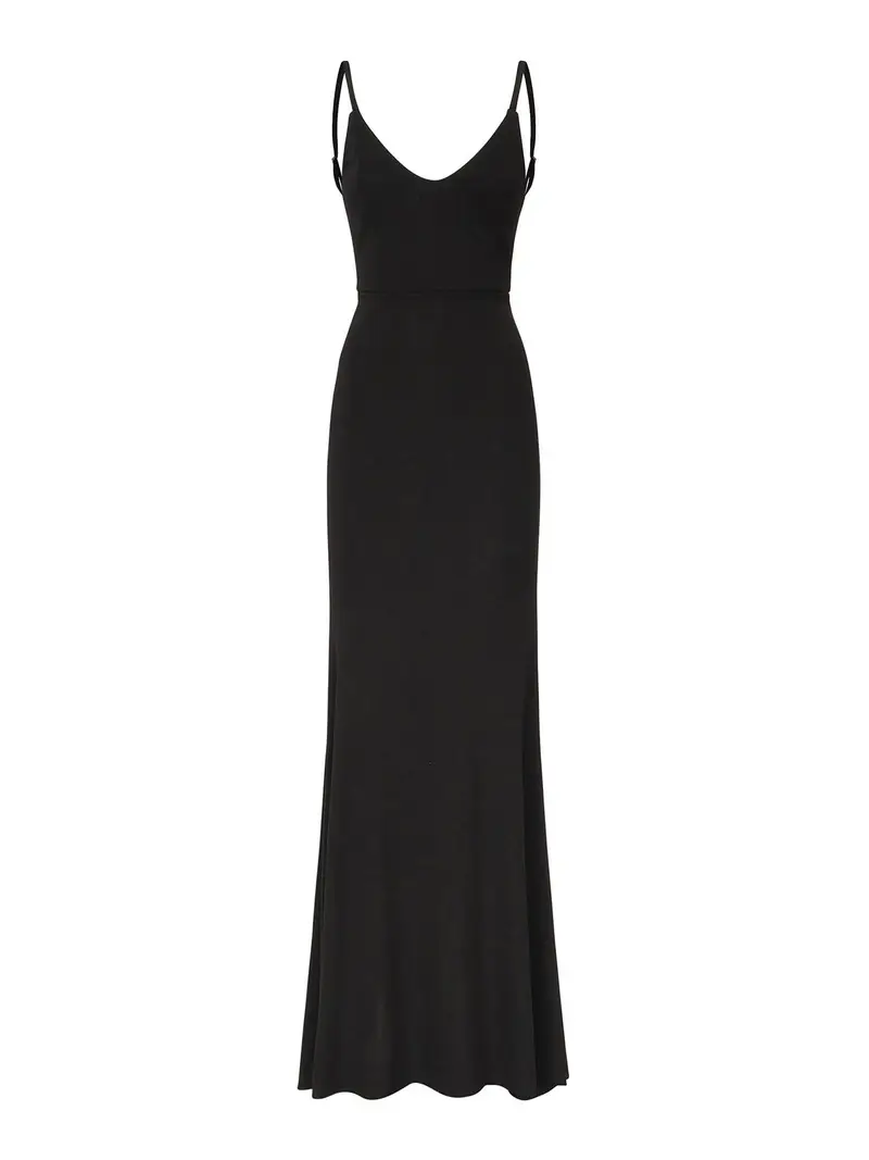 Vestito lungo con schiena aperta Nero